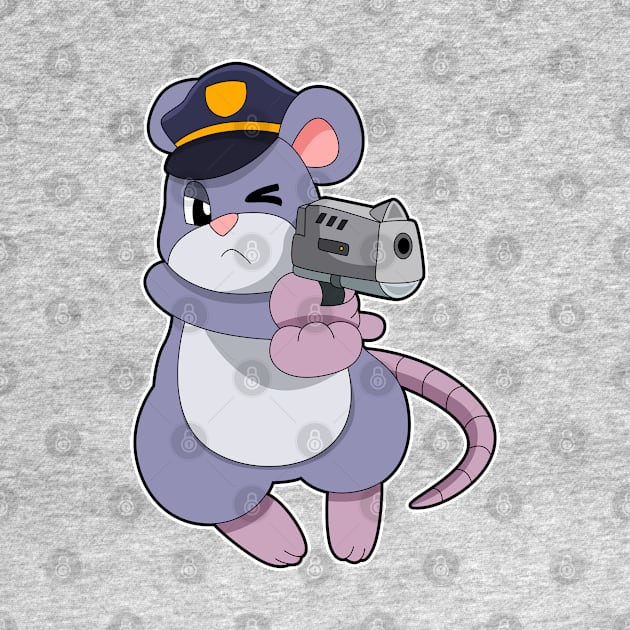 Mouse as Police officer with Police hat by Markus Schnabel